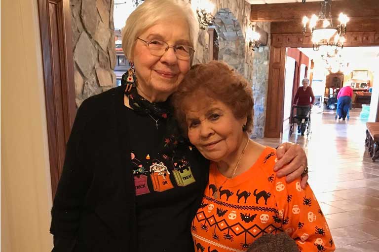 Residents enjoying Halloween at Garden Plaza of Greenbriar Cove